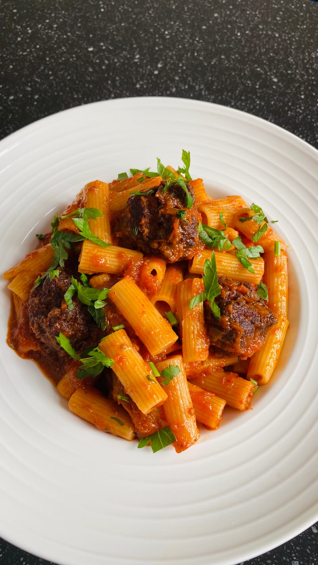 Pasta with meatballs